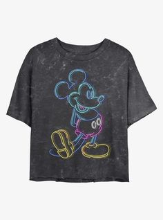 Lightweight 100% combed ring spun cottonWash cold; dry lowImportedListed in junior sizes Mouse Outline, Mickey Mouse Outline, Crop Top Designs, Graphic Crop Top, Disney Disney, Crop T Shirt, Mickey Mouse And Friends, Girls T Shirt, Junior Outfits