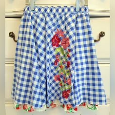 Dutch Apple Skirt From The Spring 2016 "Happy And Free" Line By Matilda Jane Never Worn, Nwt, In Perfect Condition Size Xs (Cut Generously) From A Pup-Friendly, Smoke-Free Home. Gingham Gathered Skirt Bottoms For Spring, Gingham Gathered Skirt For Spring, Spring Gingham Gathered Skirt Bottoms, Spring Gingham Cotton Skirt, Spring Gingham Gathered Skirt, Light Blue Tiered Mini Skirt, Blue Gingham Skirt, Spring Gingham Mini Skirt, Unicorn Skirt