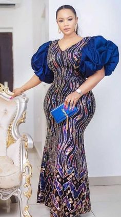 African Wedding Dresses For Women, Puff Sleeve Plus Size, Africa Clothes, Latest Lace Styles, Lace Styles For Wedding, African Wedding Dresses, Wedding Dresses For Women, Party Long Dress, Nigerian Lace Styles Dress