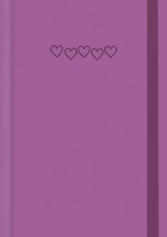 a purple book with hearts on the front and back cover that reads, i love you