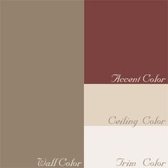 the color scheme for an accent color is brown, beige and white with red accents