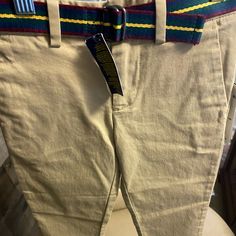 Polo Khaki Pants With Belt. Nwt. Smoke Free Home. Cotton Bottoms With Adjustable Waist And Belt Loops, Beige Cotton Bottoms For School, Beige Cotton School Bottoms, Brown Chino Pants, Black Chino Pants, Brown Chinos, Black Dress Trousers, White Dress Pants, Black Chinos