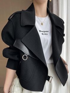 Womens Spring Coat, Short Jackets, Autumn Coat, Loose Coats, Spring Coat, Coat Pocket, Fall Coat, Wool Blend Coat, Woolen Coat