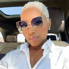 Black Women Short Platinum Hair, Platinum Hair For Black Women, Maroon Dyed Short Natural Hair, Salt And Pepper Short Hair Over 50, Platinum Natural Hair Black Women, Platinum Twa Black Women, Platinum White Hair On Black Women, Tapered Short Hair Black Women, Platinum Blonde Short Hair Black Women