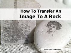 two white rocks sitting next to each other with the words how to transfer an image to a rock