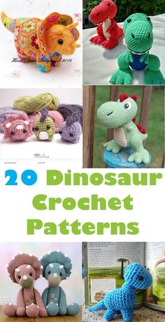 20 dinosaur crochet patterns for stuffed animals