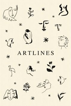 the cover of artlines, with black and white drawings on it's side