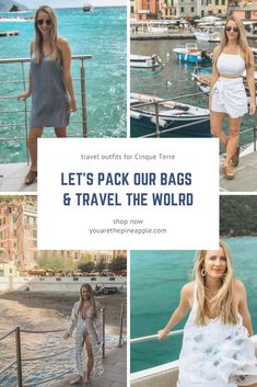 three photos with the words cinque tere outfits for instagram