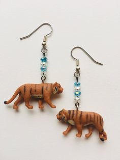 Tiger big cat earrings Tiger Earrings, Big Cat, Cat Earrings, Handmade Earrings, Earrings Handmade, Corn, Handmade Gift, Trending Outfits, Unique Jewelry