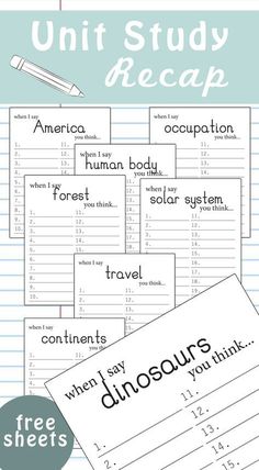 Unit Study Recap Sheets - One Beautiful Homequarterlyplanner #allinoneplanner #financialplanner⚡