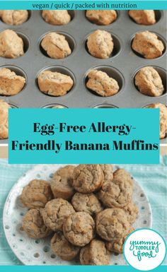 egg free allergy friendly banana muffins