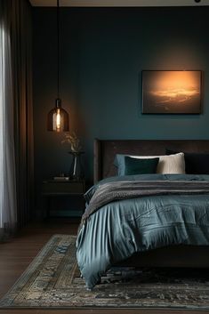 #BEAUTY, #RELATIONSHIPS #Fashion #Animals #Outfits #Winter Outfits #Animals Black White Grey Teal Bedroom, Bedroom Inspirations Teal And Grey, Modern Bedroom Accent Wall Ideas, Teal And Green Bedroom, Moody Teal Bedroom, Dark Teal Bedroom Colour Schemes, Black And Teal Bedroom, Moody Bedroom Aesthetic, Dark Teal Bedroom Ideas