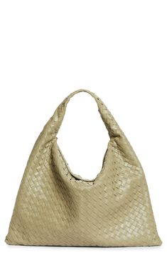 A spacious shoulder bag with a slouchy silhouette is crafted in the label's signature intrecciato weave from supple calfskin leather. Magnetic flap closure Shoulder strap Interior zip pocket Leather Made in Italy Designer Handbags Leather Hobo Bag, Fabulous Fashion, Leather Hobo, Hobo Bag, Bottega Veneta, Designer Handbags, Calf Skin, Zip Pockets, Shoulder Strap