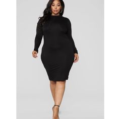 Brand New With Tags. Didn’t Need This After All. Not See Through At All. This Dress Has Double Layers And Fits The Curves Comfortably:) Size 1x - Can Fit Xl Smoke Pet Free Home Basic Midi Dress, Black Body, Mid Dresses, Curve Dresses, Plus Size Jeans, Ootd Outfit, Plus Dresses, Black Midi Dress, Rompers Women