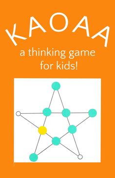 an orange book cover with the words kaoaa at thinking game for kids on it