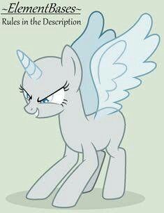 an image of a pony with wings on it's head and the words element bases rules