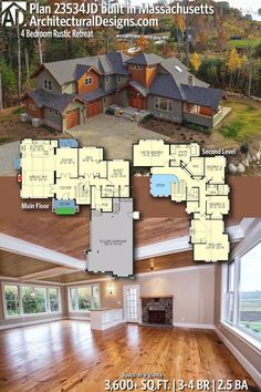 the floor plan for this house is very large and has two separate rooms, but no windows