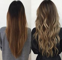 Beautiful dark brunette to ash blonde ombré. Must pre lighten to insure no coppery tones come trough. Blond Ombre, Ombré Hair, Hair Color Ideas For Brunettes, Trendy Hair Color, Hair Shades, Hair Color Dark, Hair Color Ideas