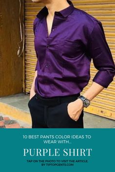 Purple shirt matching pant Black Suit Purple Shirt, Violet Shirt Outfit Men, Purple Formal Shirt, Purple Blouse Outfit, Shirt Combination Men, Purple Shirt Outfit