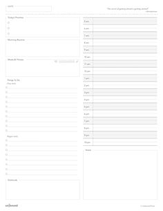 the printable planner is shown in black and white