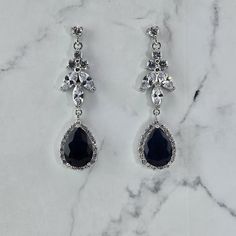 Crystal bridal earrings. Gorgeous wedding earrings for a bride or bridesmaids. Navy Blue Teardrop Earrings measure about 1 3/4" long and 1/2" wide. Beautiful Navy Blue Teardrop Floral Earrings.  Pierced or Clip on. Silver plated Hypoallergenic Wedding Jewelry Crystal, Blue Bridal Earrings, Drop Earrings Wedding, Earring Bridal, Leaf Earring, Crystal Wedding Jewelry, Crystal Bridal Earrings, Bridal Earrings Drop, Wedding Earrings Drop