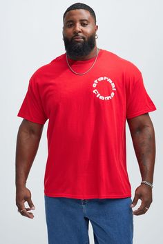 Available In Red. Crew Neck Short Sleeve Screen Print 100% Cotton Disclaimer: Due To The Printing Process A Difference In Saturation May Occur. Each Garment Is Unique. Print Placement Will Vary. Imported | Mens Eternal Flame Circle Short Sleeve Tee Shirt in Red size Medium by Fashion Nova Red Crew Neck Top With Relaxed Fit, Red Relaxed Fit Crew Neck Top, Red Graphic Tee Shirt With Relaxed Fit, Red Graphic Tee With Relaxed Fit, Red Crew Neck Shirt With Relaxed Fit, Red Relaxed Fit Shirt With Crew Neck, Red Relaxed Fit Crew Neck Shirt, Red Crew Neck, Eternal Flame