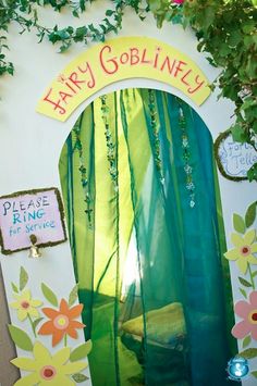 the door to harry goslingly's bedroom is decorated with flowers and vines