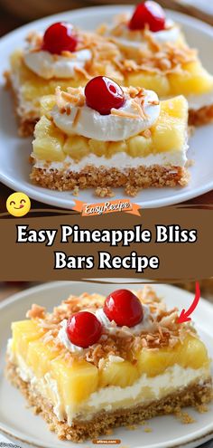 easy pineapple bliss bars recipe