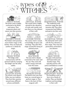 Spell Worksheet Witchcraft, Witchcraft Types Of Witches, Intro To Witchcraft, Basic Witch Definitions, History Of Witchcraft Book Of Shadows, Wicca For Beginners Learning, New Witch Tips, How To Become A Witch For Beginners, Types Of Witches List