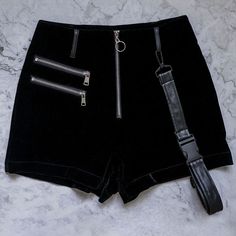 If you don’t think you need a pair of velvet shorts in your closet, think again. Our shorts combine all elements of streetwear, Kpop, and comfort all in one. Black Velvet Gothic Bottoms, Black Gothic Velvet Bottoms, Edgy Fitted Shorts With Zipper Closure, Edgy High-waist Shorts With Zipper Closure, Edgy High Waist Shorts With Zipper Closure, Edgy Shorts With Zipper Closure, Edgy Shorts With Zipper Closure For Night Out, Edgy Shorts For Night Out With Zipper Closure, Two Aesthetic