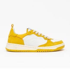 Meet The Phoenix, The Courtside Sneaker Designed To Take You From The Sidewalk To The Street With Effortless Cool. We've Updated This Retro Style Of The Early '90's With Sleek Lines And Ultra-Soft Material For A Timeless New Look. Featuring New Ss24 Colorways, Organic Cotton Laces, Luxe Butter Leather And Our Signature Re-Speckled Soles. Yellow Leather Sneakers For Summer, Mustard Sporty Sneakers For Spring, Sporty Mustard Sneakers For Spring, Designer Sneakers, Cotton Lace, Soft Material, Womens Shoes Sneakers, Retro Style, Yellow White