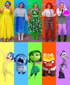 the characters from inside out are all different colors