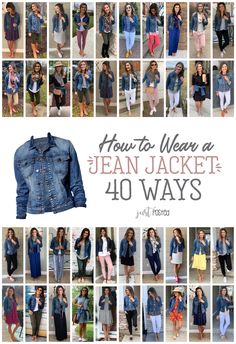 How to Wear 1 Jean Jacket 40 Ways – Just Posted How To Wear Jeans, Jean Jacket Styles, Look Legging, Jean Jacket Outfits, Denim Jacket Outfit, Mode Casual, Fashion Capsule, Jeans Diy