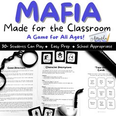 Mafia Game Cards, Mafia Game, Teaching Classroom Management, Classic Card Games, Classroom Makeover, Youth Games, Bible Study For Kids, Fun Activities To Do