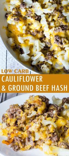 this low carb cauliflower and ground beef hash browns is the perfect side dish