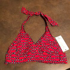 Nwt Women’s Anne Cole Bathing Suit Top. Marilyn Style. Red With Black Sunglasses With Grayish White Lenses. Ties Around Neck And Back. Front Bottom Band Measures 13 1/2” From Seam To Seam. (#808) Made In China Shell-82% Nylon, 18% Spandex Hand Wash Casual Red Fitted Swimwear, Casual Fitted Red Swimwear, Casual Red Halter Neck Swimwear, Red Fitted Triangle Top, Marilyn Style, Anne Cole Swimwear, Red Nylon Swimwear With Built-in Bra, White Lenses, Bathing Suit Top