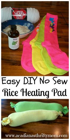 easy diy no sew rice heating pad