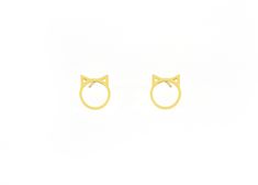 14K 9K Gold Cat Ears Studs, Small Cat Stud Earrings, Kitten Studs, Minimalist Cat Earrings, Animal Lover Gift, Simple Solid Gold Earrings, FREE EXPRESS SHIPPING Adorable pair of small cat ears stud earrings made in 14K or 9K solid gold. Mix and match with other studs: https://www.etsy.com/shop/WhisperGold?section_id=23760296 ------------------------------------------------- D E T A I L S 14K or 9K Solid Gold Size: 11mmx 9.5mm Earrings for pierced ears with butterfly closure Earrings are sold as Gold Cat Ears Jewelry As Gift, Gold Cat Ears Jewelry Gift, Gold Cat Ears Jewelry For Gifts, Gold Cat Ears Jewelry For Gift, Cat Stud Earrings, Crescent Moon Necklace Gold, Double Horn Necklace, Good Luck Necklace, Gold Horns