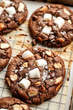 chocolate cookies with marshmallows and sea salt