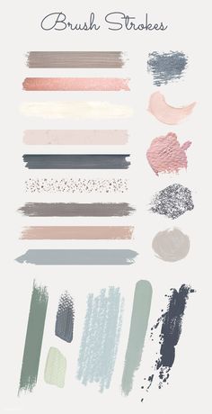 brush strokes in different colors and sizes