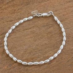 Elegant Sterling Silver Beaded Bracelet from Guatemala - Peaceful Gleam | NOVICA Braslet Designs, Braslate Design, Silver Jewelry Diy, Silver Beaded Bracelet, Sterling Silver Bead Bracelet, Silver Bead Bracelet, Handcrafted Bracelets, Beaded Bracelets Diy, Notebook Journal