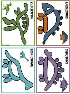 four different types of sea animals are shown in three squares, one is blue and the other is green