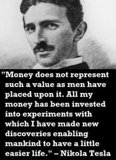 an old photo with a quote from nikola tesla