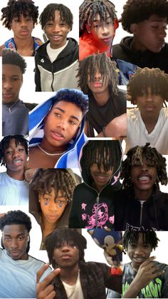 many different pictures of people with dreadlocks on their faces and hair, all looking at the same person's face