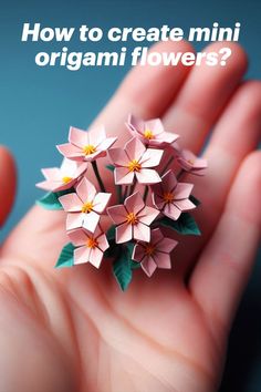 how to create mini origami flowers Mini Origami Flowers, Mini Origami, Origami Flowers Tutorial, Origami Paper Folding, Creative Origami, Origami Gifts, Cute Origami, Origami And Kirigami, Origami Patterns