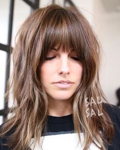 Long Hair And Bangs, Cute Medium Length Hairstyles, Fringe Hairstyles, Long Hair With Bangs, Mid Length Hair, Haircuts With Bangs, Shoulder Length Hair, Medium Length Hair Cuts, Great Hair