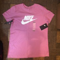 Brand New With Tags Womens Nike Icon Logo Short Sleeve T-Shirt Item Is Brand New And Has Never Been Worn Or Used No Scratches, Scuffs Or Snags Size M Color Pink Casual Sports Shirt For Spring, Casual Sports Polo Shirt, Spring Sportswear Top With Logo Print, Sporty Streetwear Shirt For Spring, Spring Sports Cotton Shirt, Sporty Logo Print Shirt For Spring, Spring Cotton Top With Adidas Logo, Nike Sporty Spring Shirt, Adidas Logo Top For Spring Streetwear