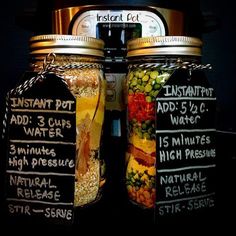 two jars filled with different types of food