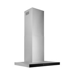 a stainless steel chimney hood on an isolated white background with clippings for text