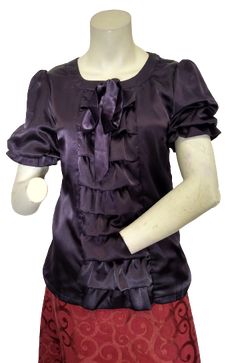 Purple Minuet silky ruffle/bow neckline short sleeve blouse Ruffled Blouse, Medium Purple, Saved Items, Women Tops, Short Sleeve Blouse, Sleeve Blouse, Ruffle Blouse, Blouses, Womens Tops